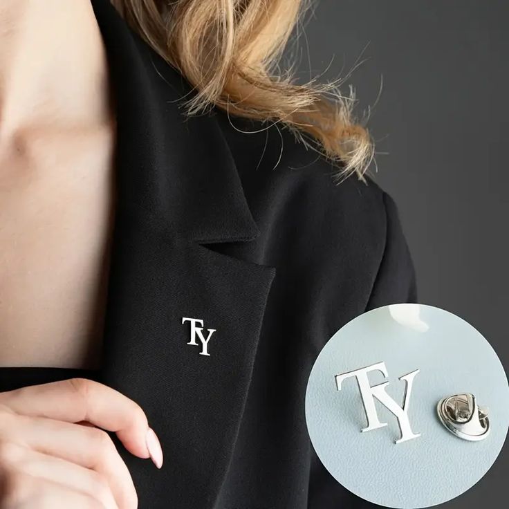 Two Initials Unisex Lapel Pin – Simple Font | 22 Carat Gold Plated & 925 Silver Plated | Handcrafted Premium Finish