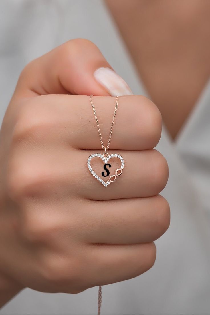 Heart Initial Diamond Necklace – Handcrafted | 22 Carat Gold Plated & 925 Silver Plated