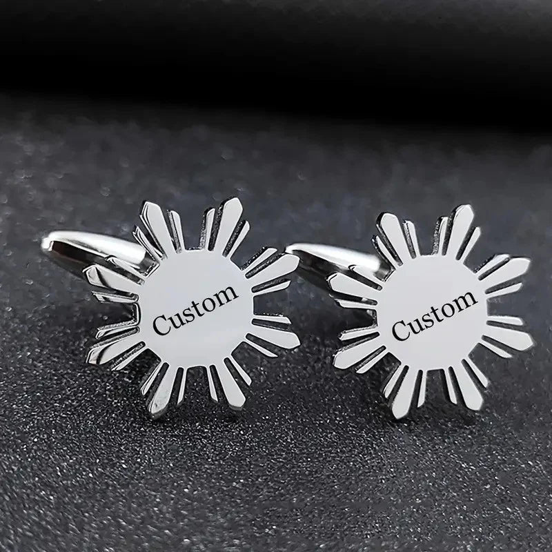 Crafted Elegance: Cufflink & Brooch Set with 22K Shine