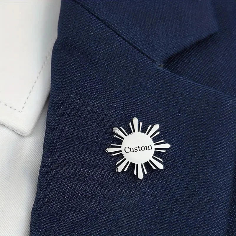 Crafted Elegance: Cufflink & Brooch Set with 22K Shine