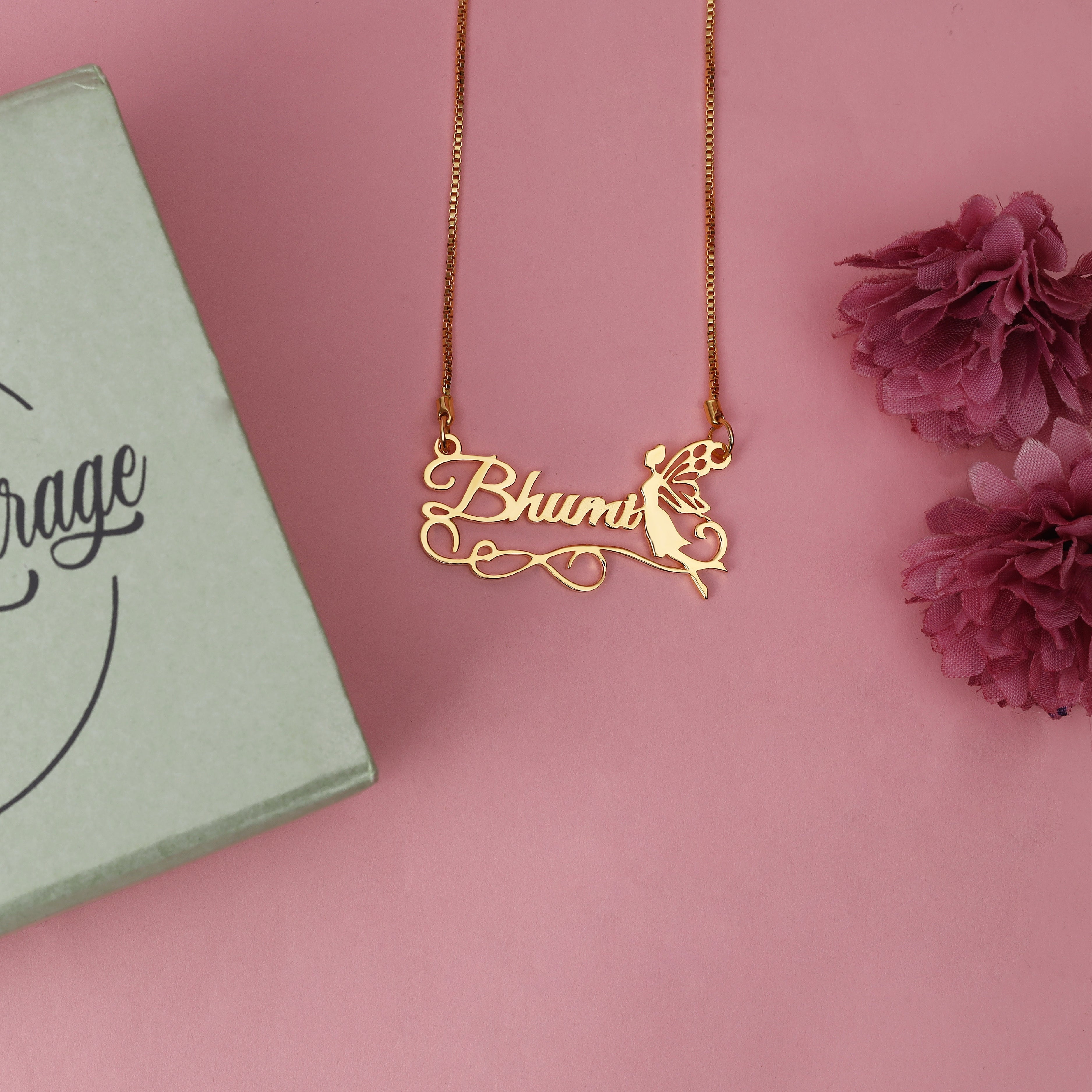 Bhumi Name Pendant Bhumi Name Locket Fairy Style Personalised Name