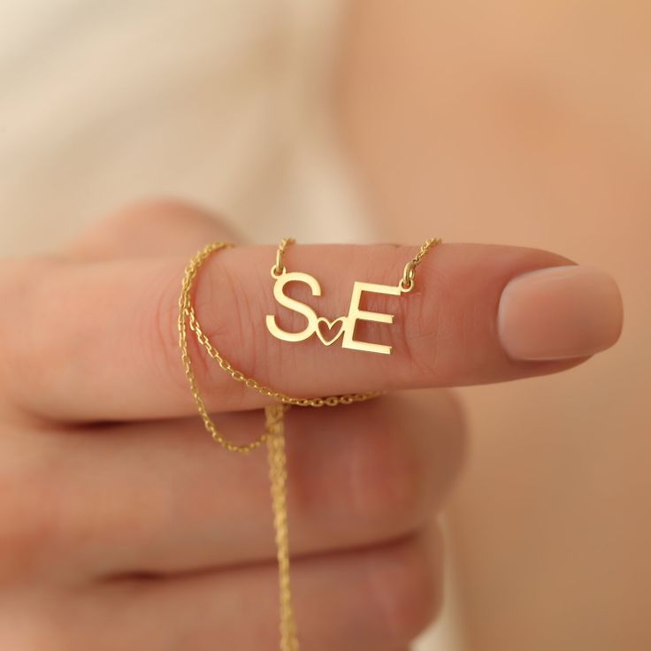 Personalized Couple Initial Heart Necklace | 22K Gold & 925 Silver Finish