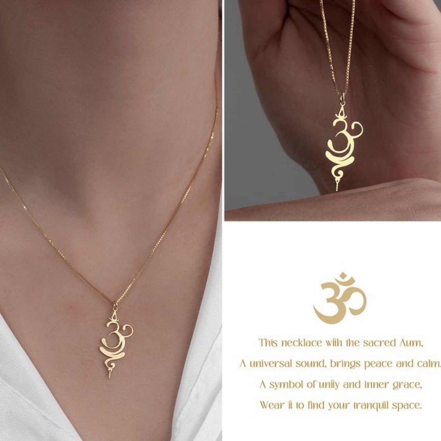 Om Sign Locket – 22K Gold Plated & 925 Silver Plated | Spiritual Pendant for Peace & Positivity