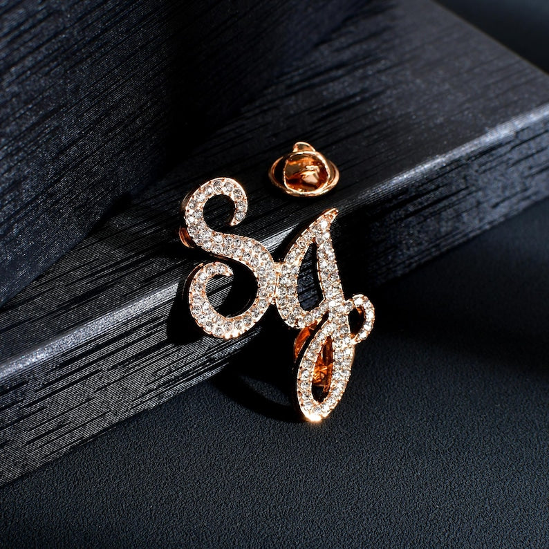 Timeless Style: Custom Diamond Letter Brooches