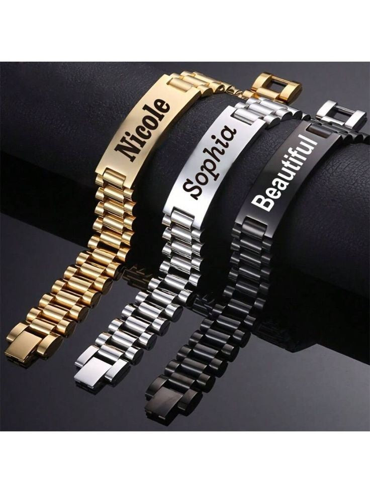 Personalized Name Bracelet for Men – Stainless Steel