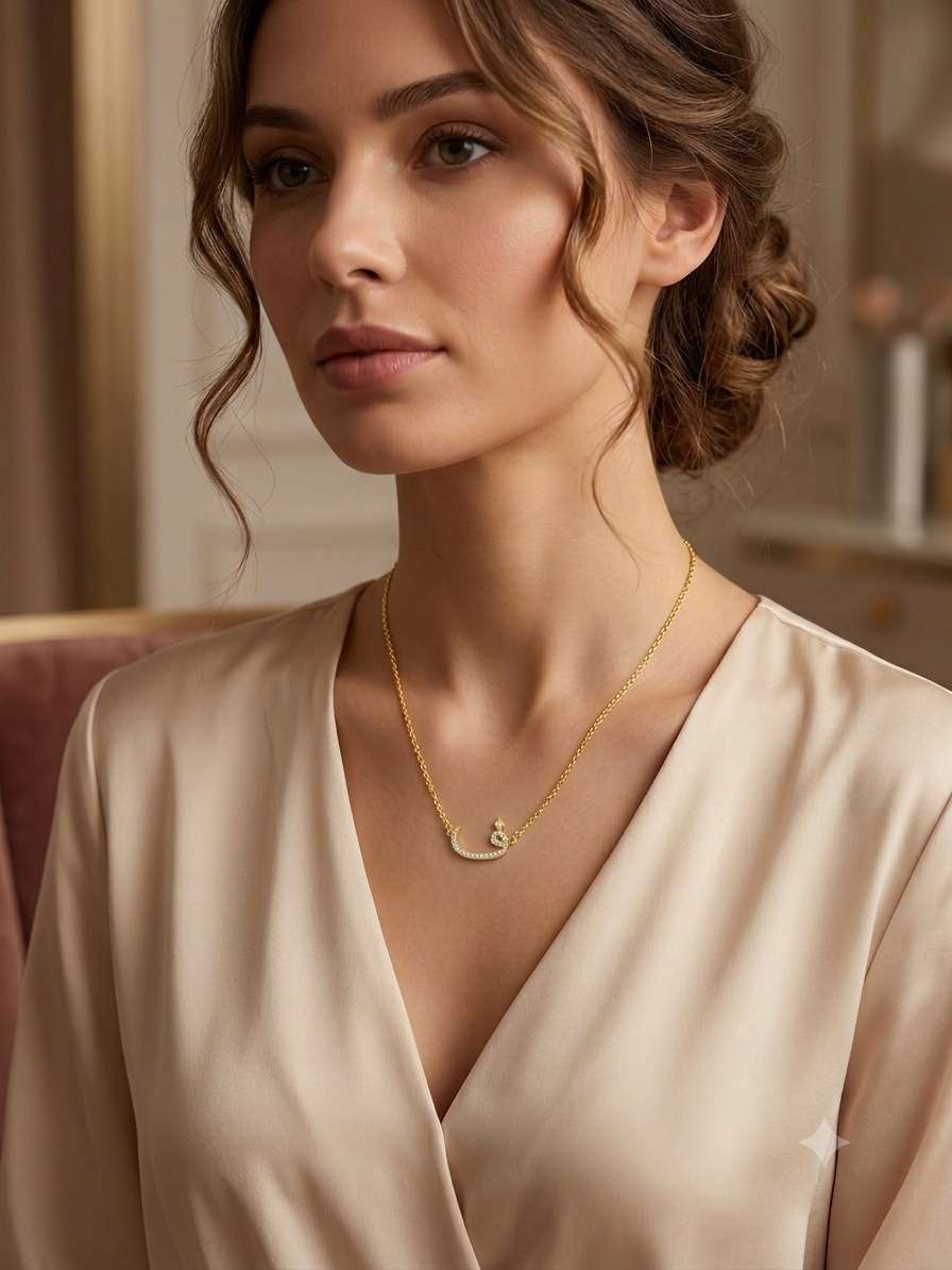 Wear Your Story: Custom Arabic Letter Diamond Necklace