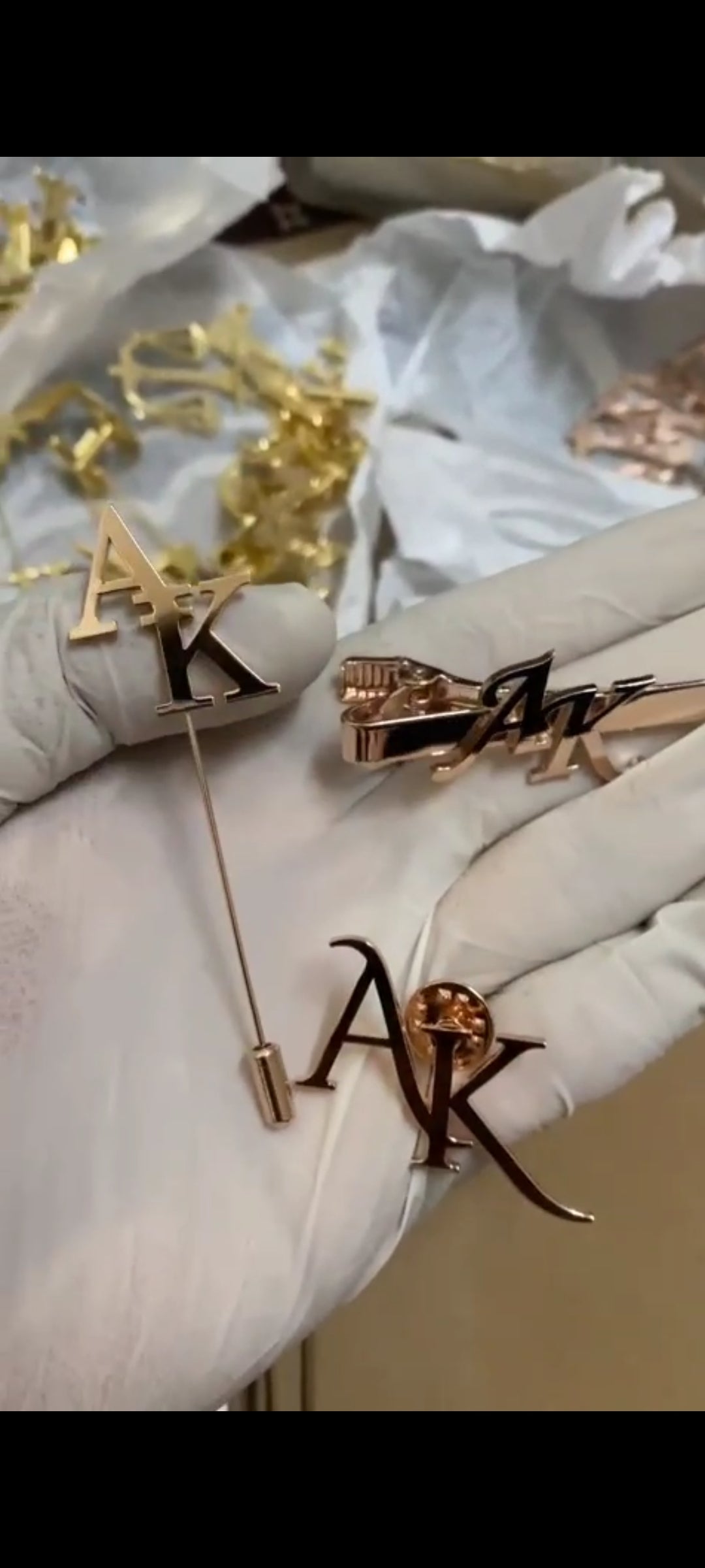 Personalized Lapel Pin and Tie Pin Combo – 22K Gold Plated & 925 Silver Plated Gift for Weddings