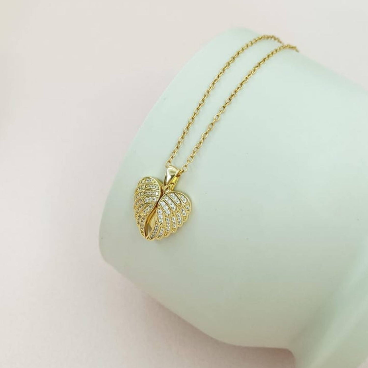 Wings of Love – Custom Name Pendant with Sparkle