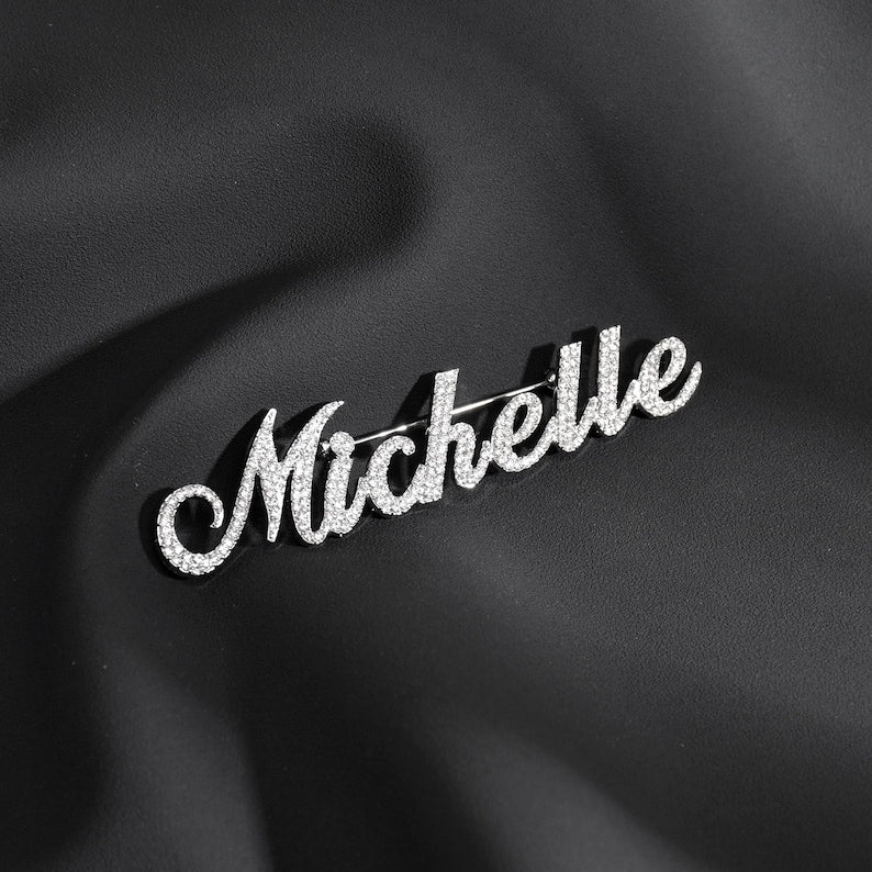 Timeless Style: Custom Diamond Name Brooches