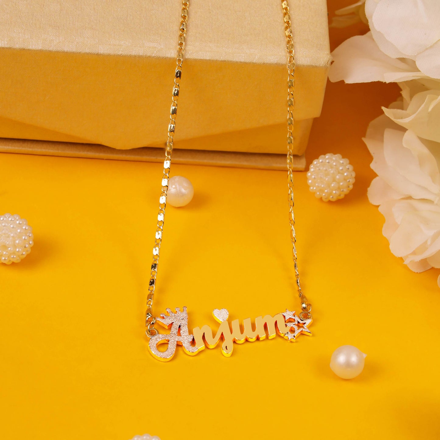 "Elegance in Two Tones: Customized Name Necklace"