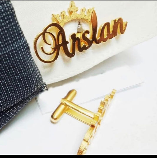 Unique Design font Customised Name Cufflink for wedding