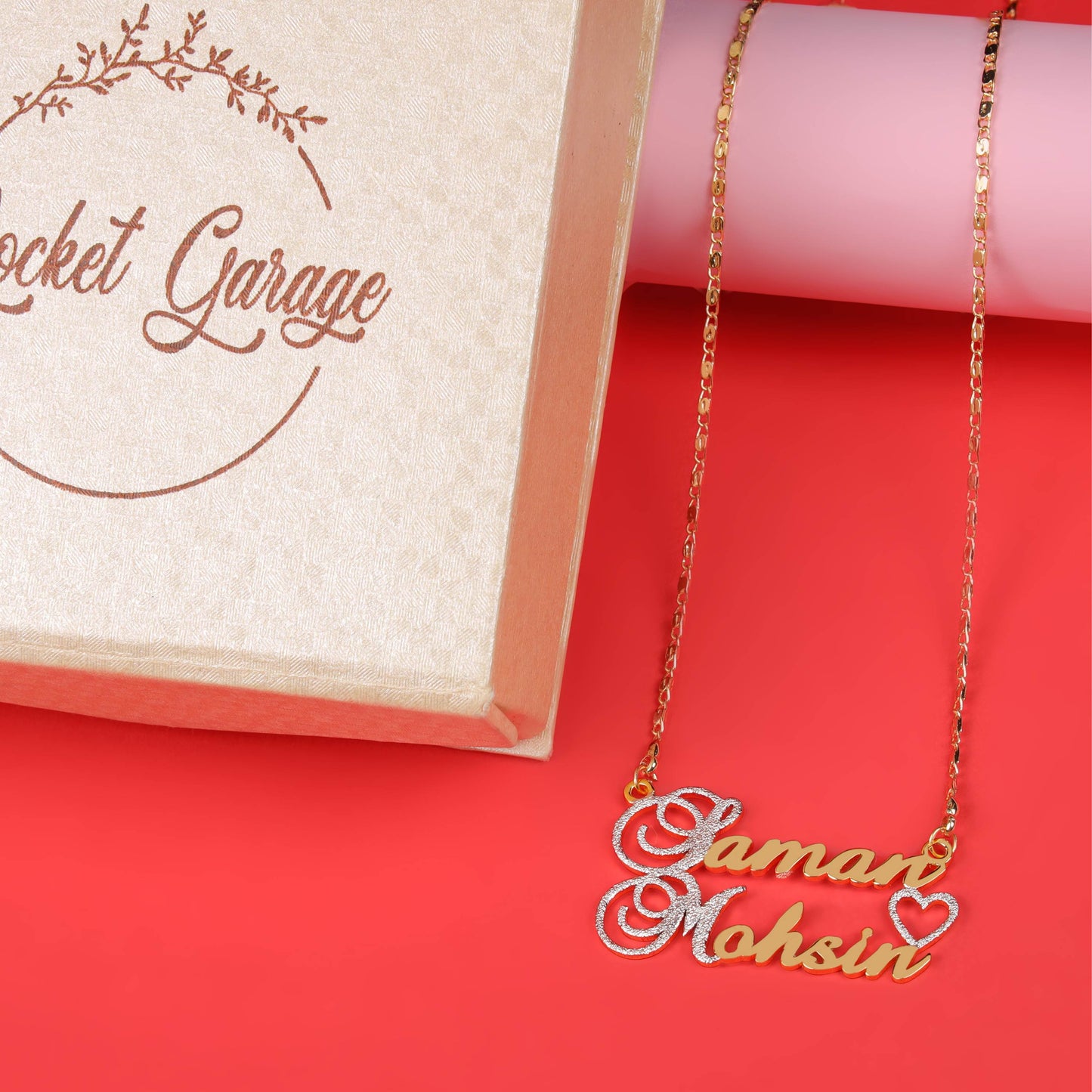 "A Perfect Pair: Unique Double Name Customized Necklace"