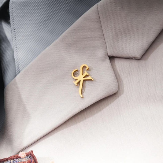 Initial Name Brooch – Custom Font | 22 Carat Gold Plated & 925 Silver Plated | Handcrafted Premium Finish