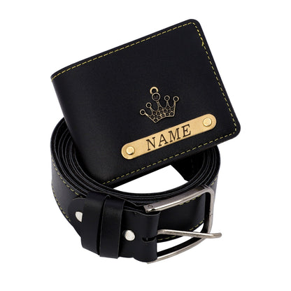 Wallet And Belt Black Combo
