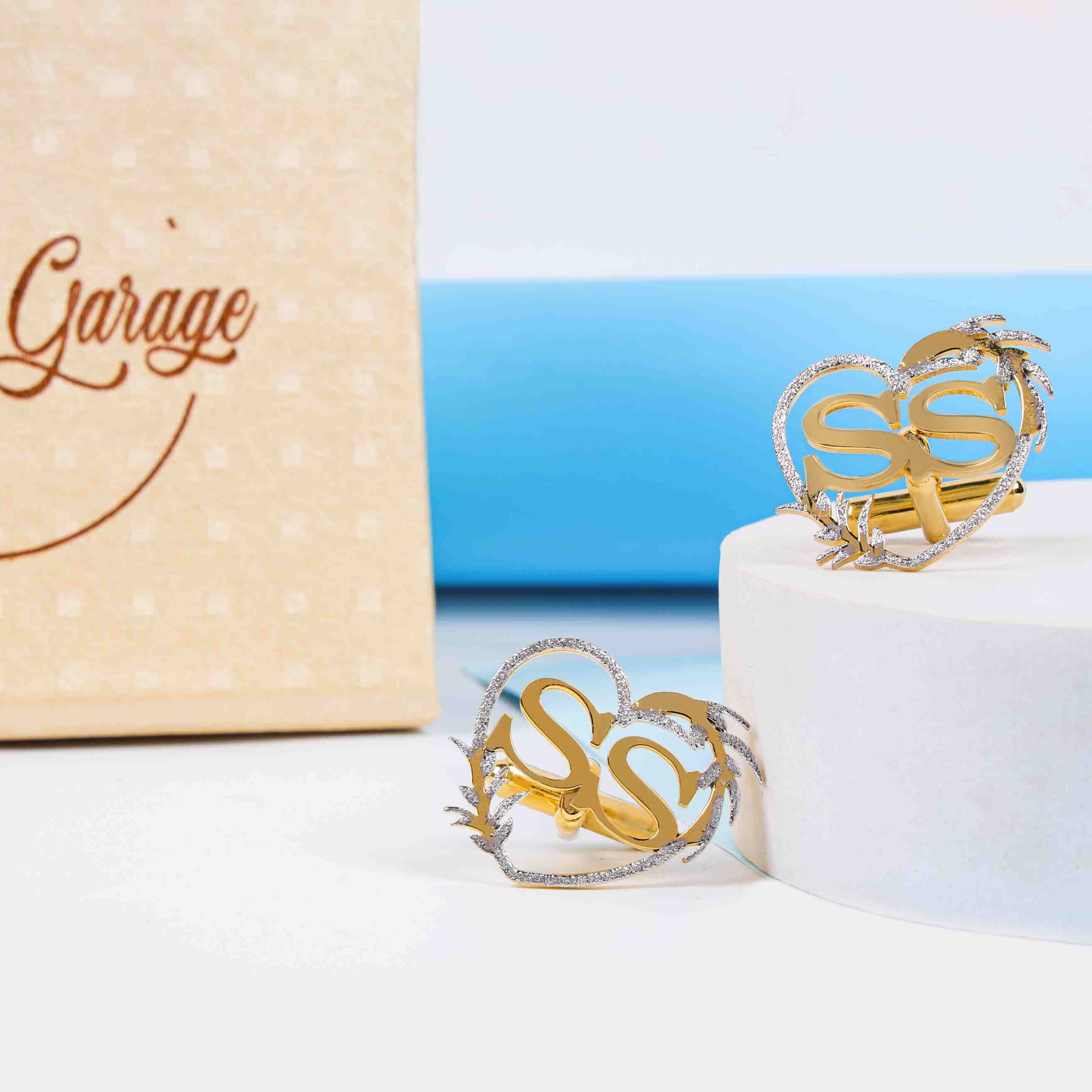 Exclusive Initial Wedding Heart Cufflinks: A Meaningful Gift of Love