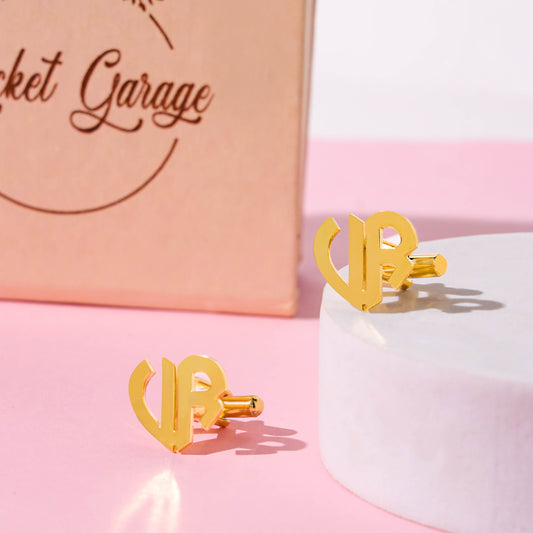 Romantic Heart Initial Cufflinks: A Symbol of Love, Crafted Just for You