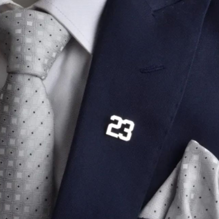 Number Lapel Pin / Brooch – 22 Carat Gold Plated & 925 Silver Plated | Handcrafted Premium Finish