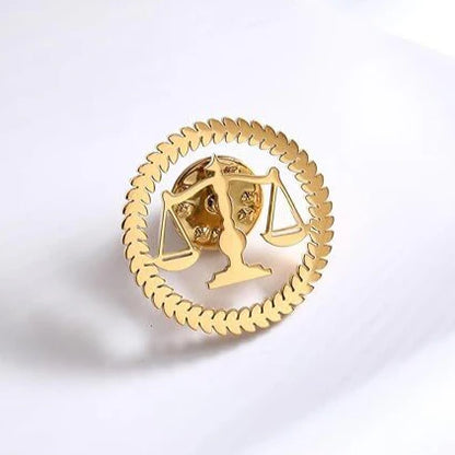 Advocating for Justice in Style – 22K Gold-Plated Brooch