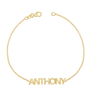 Personalized Block Letter Name Bracelet