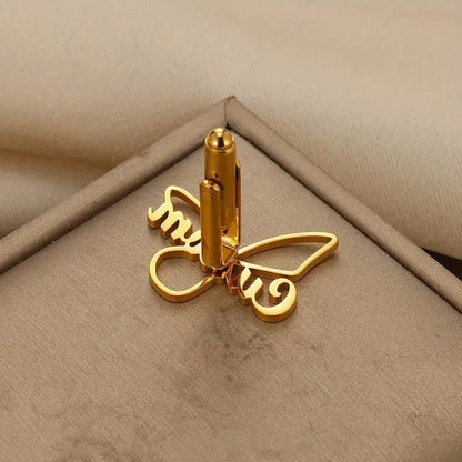 Flutter in Style: 22-Carat Plated Butterfly Cufflinks