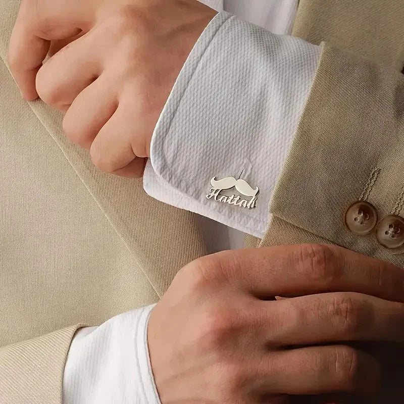 Twirl Your Style: 22K Gold-Plated Mustache Cufflinks