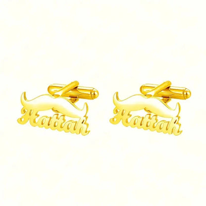 Twirl Your Style: 22K Gold-Plated Mustache Cufflinks