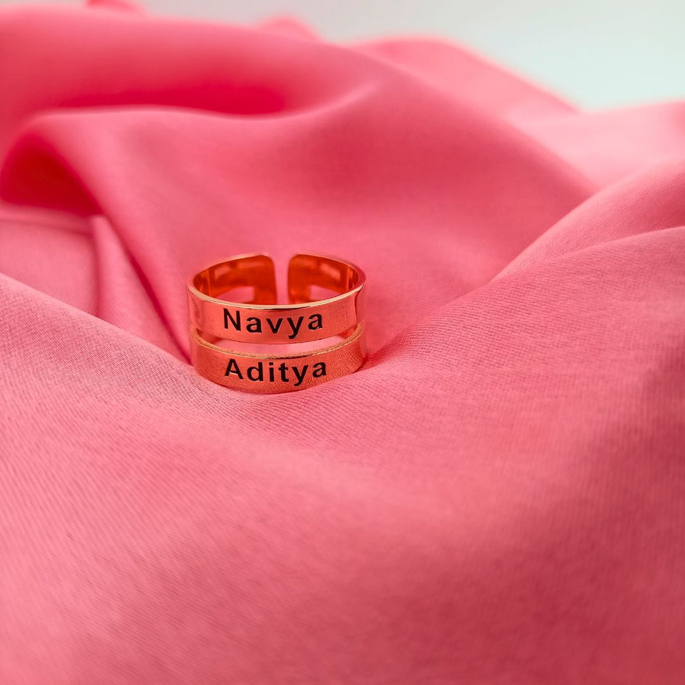 Customised Double Engraved Name Ring