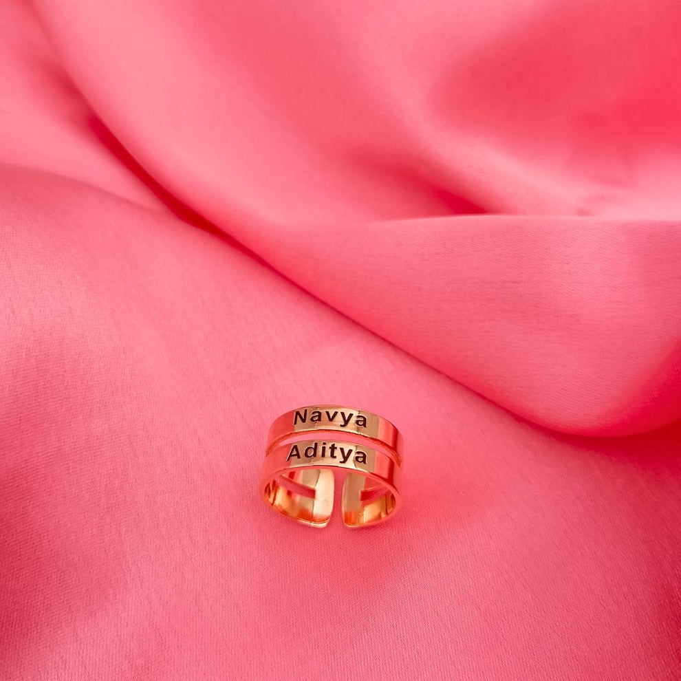 Customised Double Engraved Name Ring