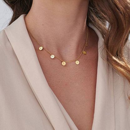 Chic & Personalized: 22K Gold-Plated Initial Charm Choker