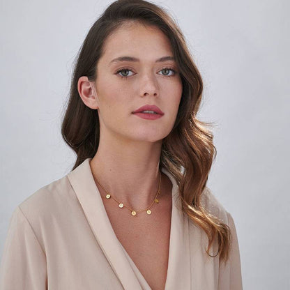 Chic & Personalized: 22K Gold-Plated Initial Charm Choker