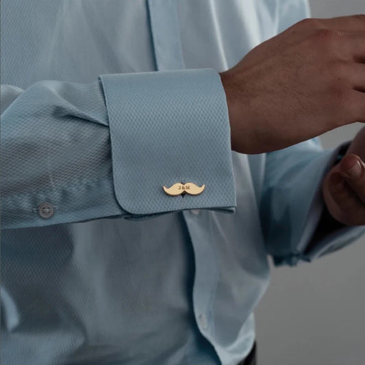 Mustach Name Engraved Cufflink