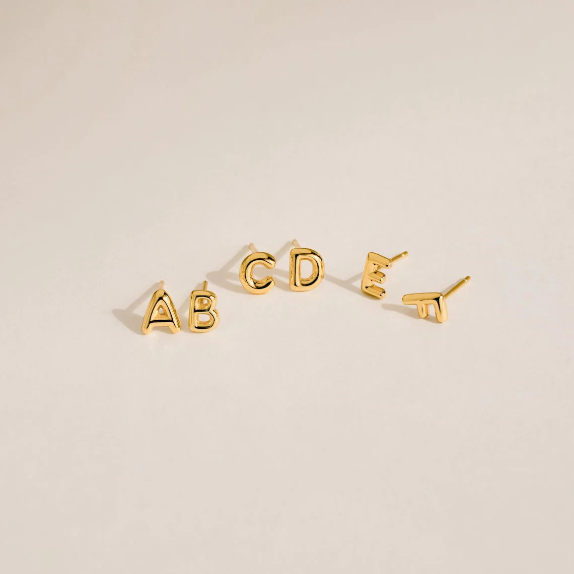 Dainty Initial Letter Stud Earrings