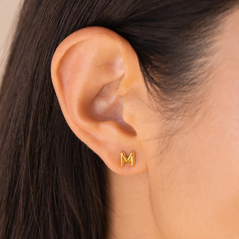 Dainty Initial Letter Stud Earrings