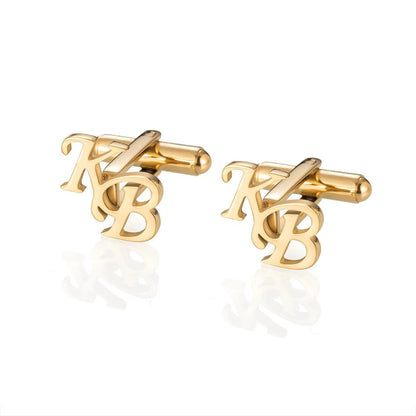 Handcrafted Elegance: 22K Gold-Plated Initial Cufflinks