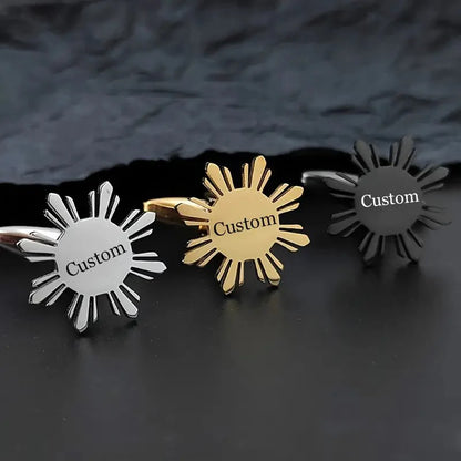 Crafted Elegance: Cufflink & Brooch Set with 22K Shine