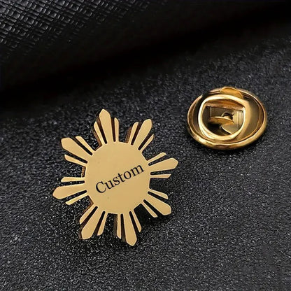 Crafted Elegance: Cufflink & Brooch Set with 22K Shine