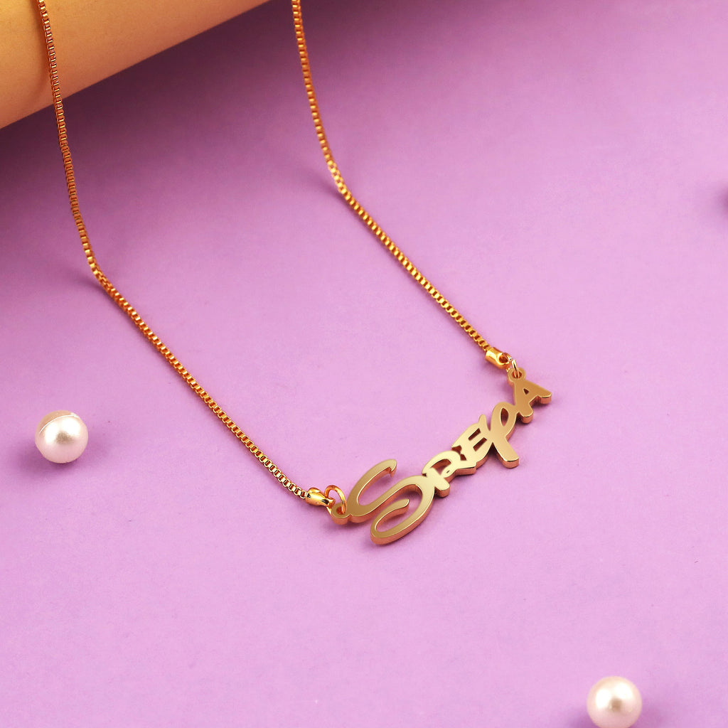 Personalized Deepika Name Chain Classic Cursive Name Necklace In