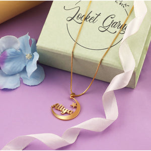 Personalised Name In Moon Star Shaped Pendant