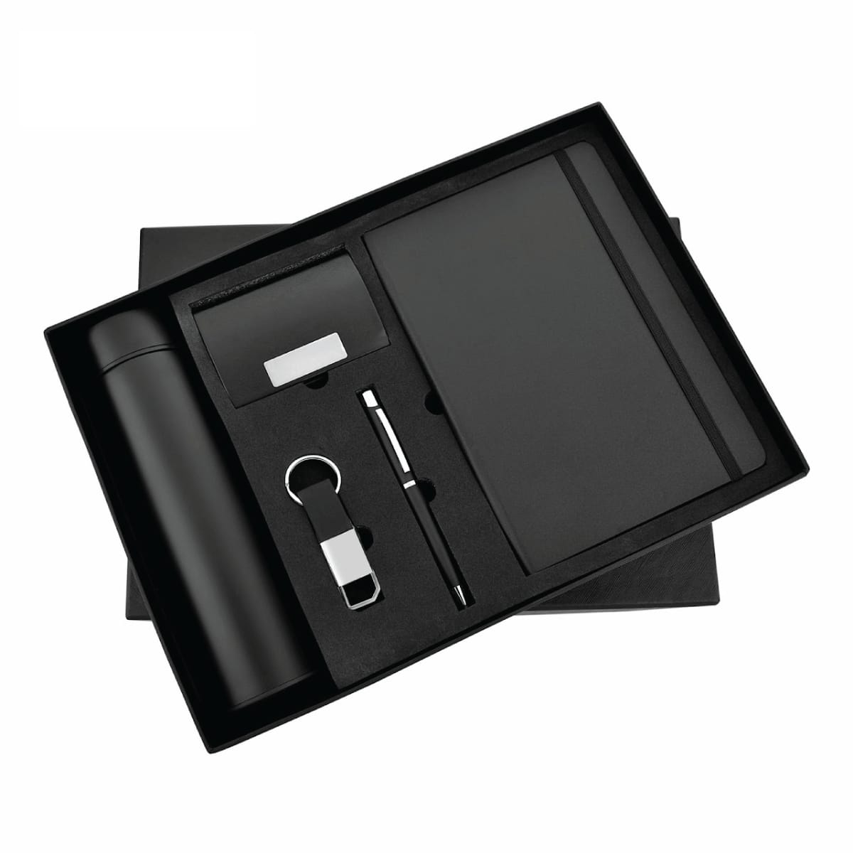 Premium 5-Piece Executive Gift Set – Notebook, Vacuum Flask, Card Holder, Pen & Keychain with Luxury Gift Box