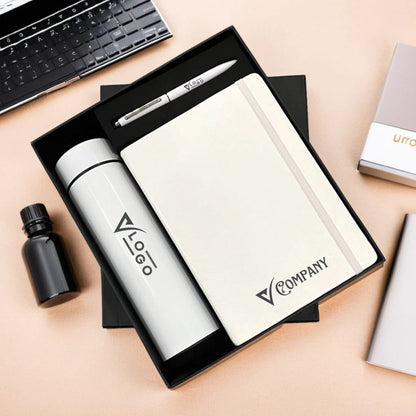 Premium 3-Piece Executive Gift Set – Notebook & Stainless Steel Vacuum Flask with Luxury Gift Box (Red)
