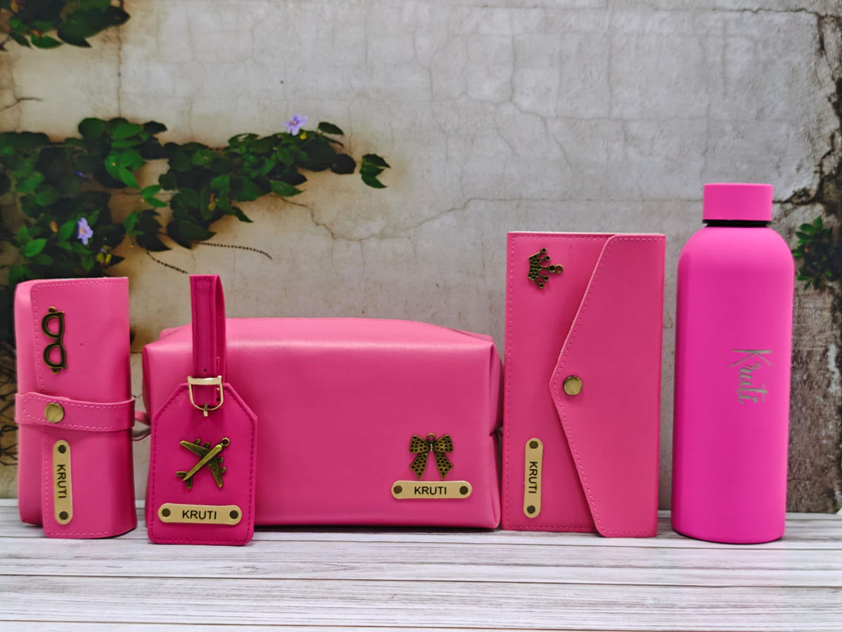 Personalized 5-in-1 Travel & Personal Essentials Set | Custom Name, Logo & Charm Options