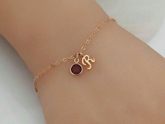 Customised Hanging Initial Bracelet with Diamond Charms | 22 Carat Gold Plated Personalised Bracelet | daimond colour may wary