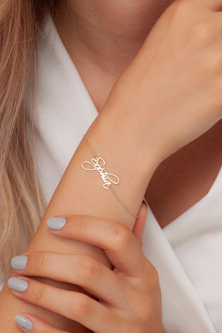 Customised Name Bracelet in Shally Font | 22 Carat Gold Plated & 925 Silver Plated