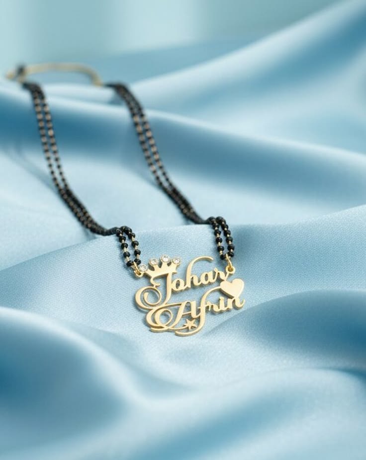 The Sacred Knot: Custom Couple Name Mangalsutra in 22K Gold & 925 Silver Plating