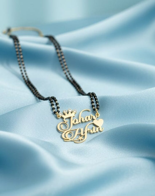 The Sacred Knot: Custom Couple Name Mangalsutra in 22K Gold & 925 Silver Plating
