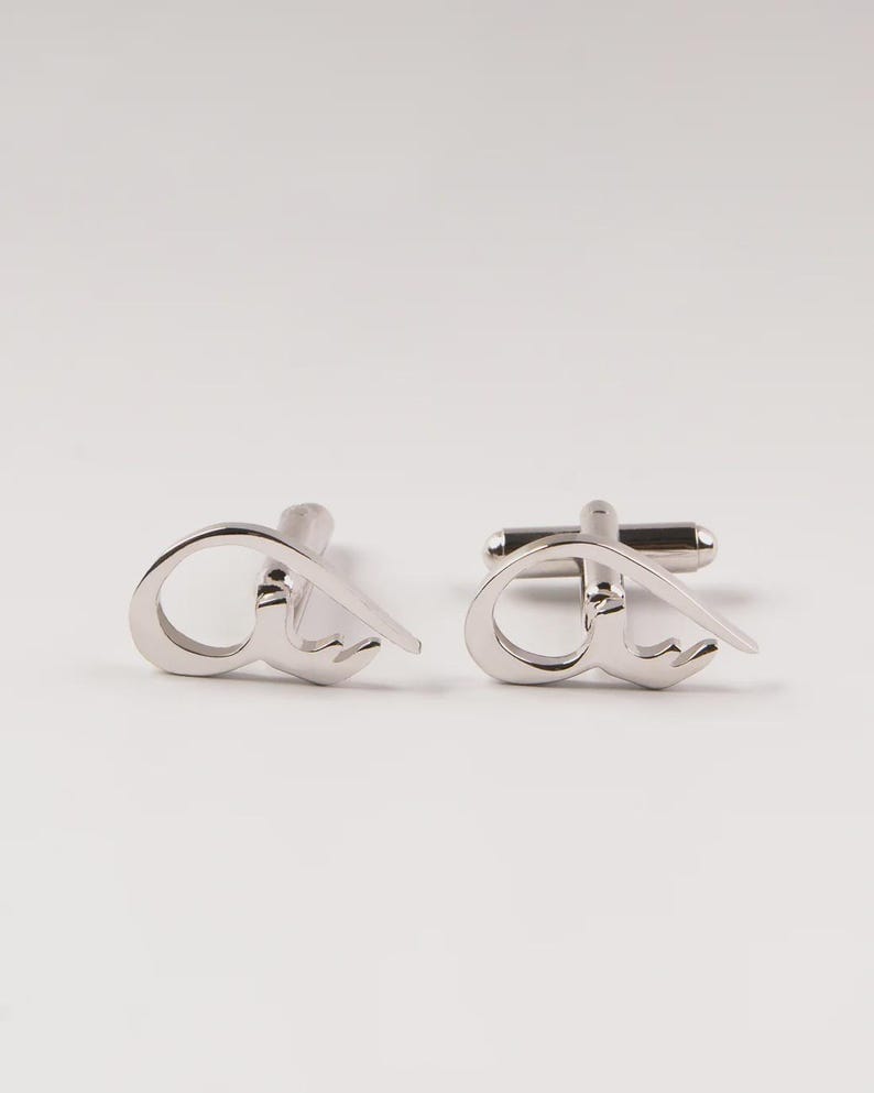 The Emir Crest: Custom Arabic Initial Cufflinks in 22K Gold & 925 Silver Plating