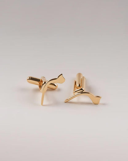 The Emir Crest: Custom Arabic Initial Cufflinks in 22K Gold & 925 Silver Plating