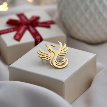 Phoenix Bird Brooch – 22 Carat Gold Plated & 925 Silver Plated | Premium Bird Lapel Brooch