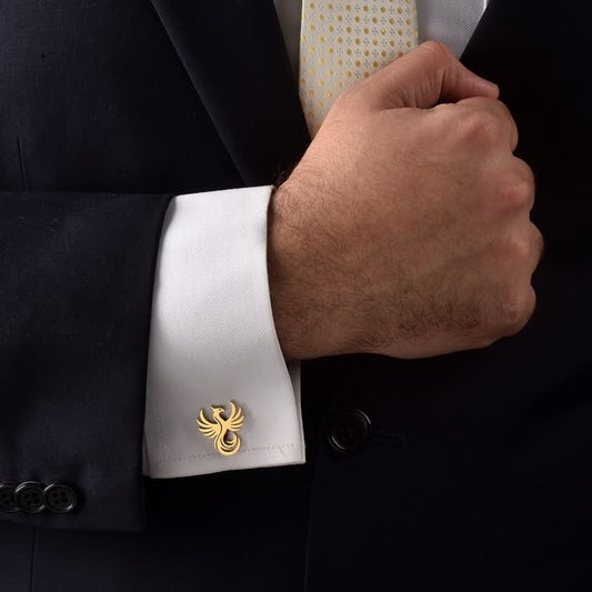 Phoenix Bird Cufflinks – 22 Carat Gold Plated & 925 Silver Plated | Premium Designer Cufflinks