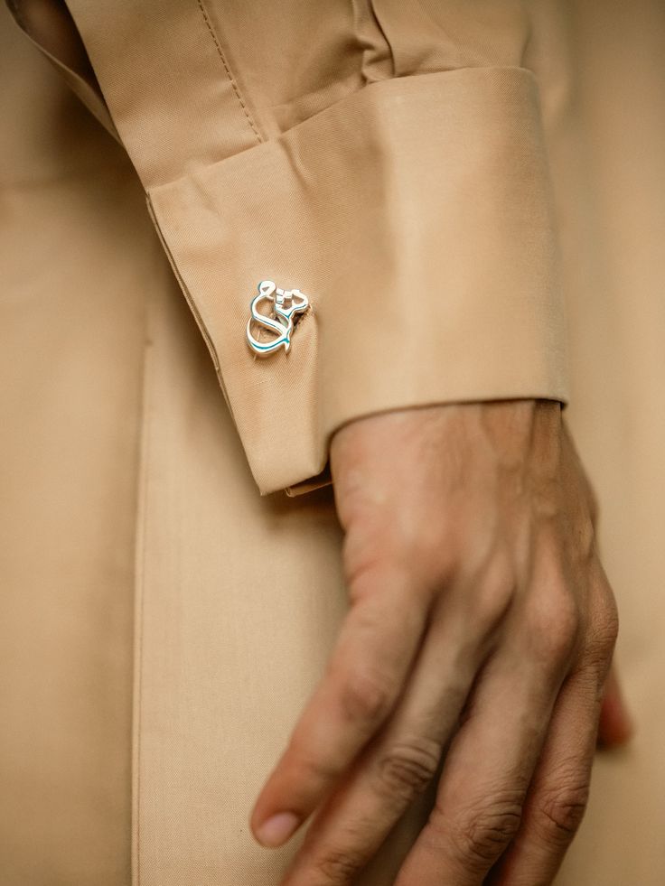 Customised Arabic 2-Letter Cufflinks – 22 Carat Gold Plated & 925 Silver Plated | Personalised Arabic Initial Cufflinks